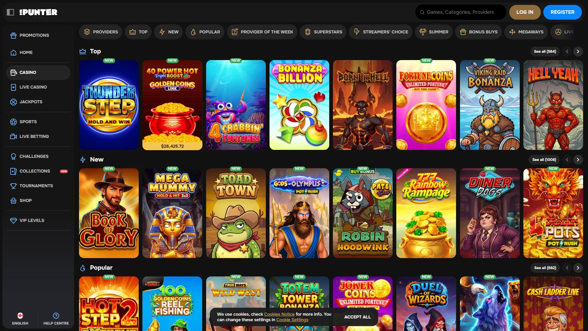 Mr Punter slots and live games